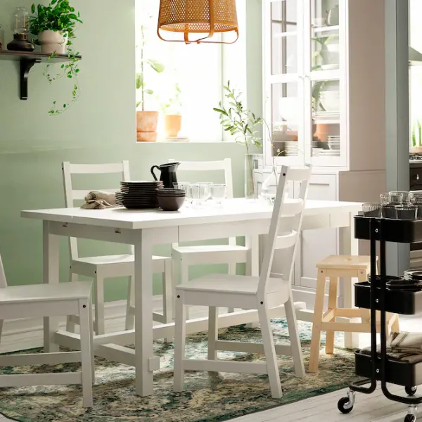 Masă de bucătărie extensibilă Ikea Nordviken PAL/ White photo 3