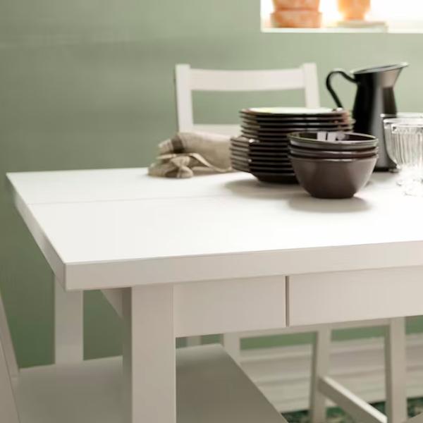 Masă de bucătărie extensibilă Ikea Nordviken PAL/ White photo 5