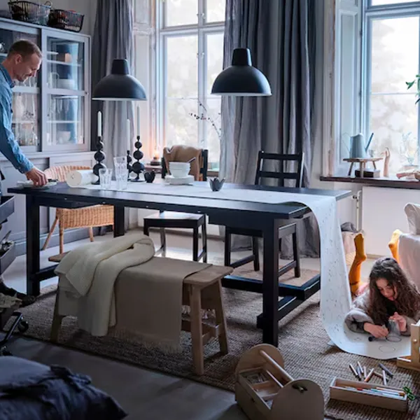 Кухонный стол зафиксированный Ikea Nordviken ДСП/ Черный photo 3