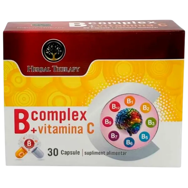Vitamine și minerale Herbal Therapy B Complex + Vitamina C 30 photo 1 Vitamine și minerale Herbal Therapy B Complex + Vitamina C 30 photo 1