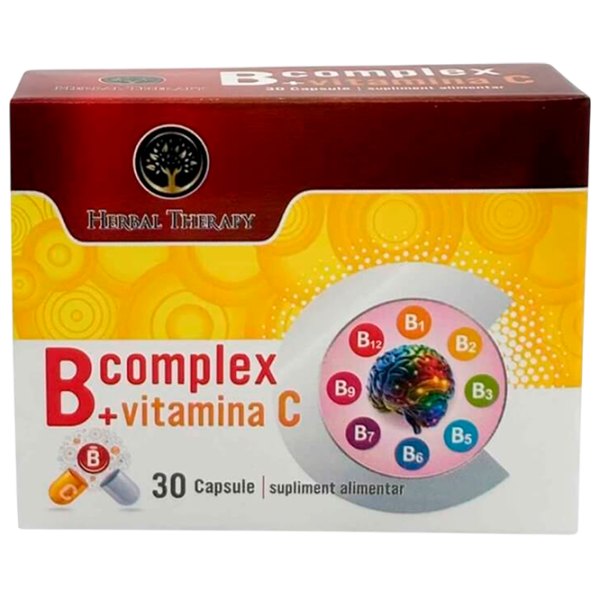 Vitamine și minerale Herbal Therapy B Complex + Vitamina C 30 photo 1 Vitamine și minerale Herbal Therapy B Complex + Vitamina C 30 photo 1