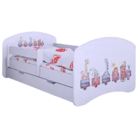 Pat pentru copii Happy Babies Happy Pastel Animals L06 90 x 180 cm / Placa / White