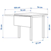 Кухонный стол cкладнои Ikea Nordviken ДСП/ Черный photo 6