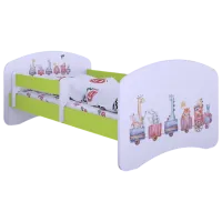 Детская кровать Happy Babies Happy Pastel Animals L07 90 x 190 см / Щит / Зеленый