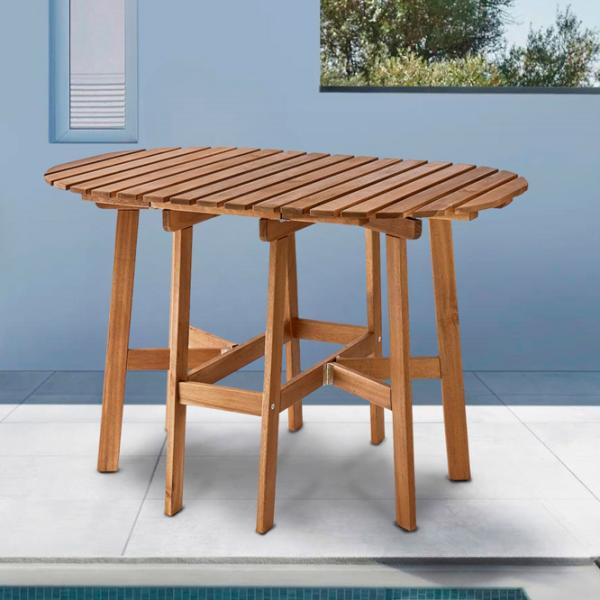 Masă de bucătărie extensibilă Ikea Askholmen masiv de acacia/ Brown photo 4