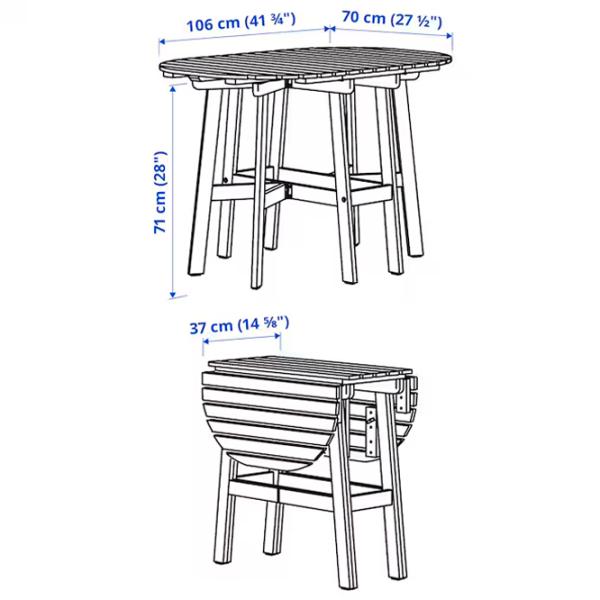 Masă de bucătărie extensibilă Ikea Askholmen masiv de acacia/ Brown photo 5