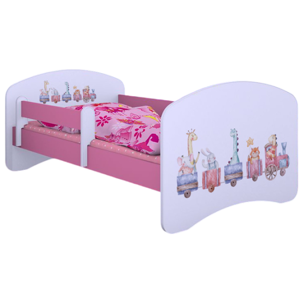 Pat pentru copii Happy Babies Happy Pastel Animals L07 90 x 190 cm / Placa / Pink photo 1 Pat pentru copii Happy Babies Happy Pastel Animals L07 90 x 190 cm / Placa / Pink photo 1