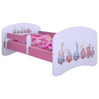 Детская кровать Happy Babies Happy Pastel Animals L07 90 x 190 см / Щит / Розовый