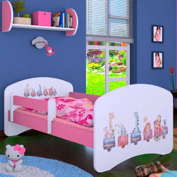 Pat pentru copii Happy Babies Happy Pastel Animals L07 90 x 190 cm / Placa / Pink photo 2 Pat pentru copii Happy Babies Happy Pastel Animals L07 90 x 190 cm / Placa / Pink photo 2