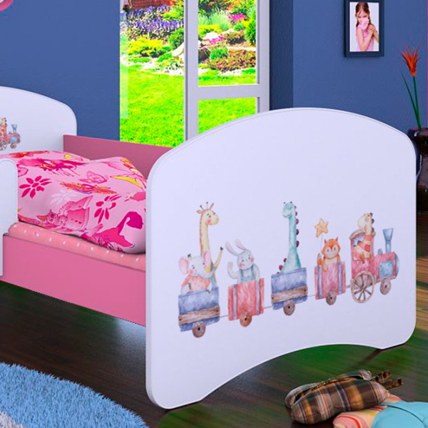 Pat pentru copii Happy Babies Happy Pastel Animals L07 90 x 190 cm / Placa / Pink photo 4 Pat pentru copii Happy Babies Happy Pastel Animals L07 90 x 190 cm / Placa / Pink photo 4