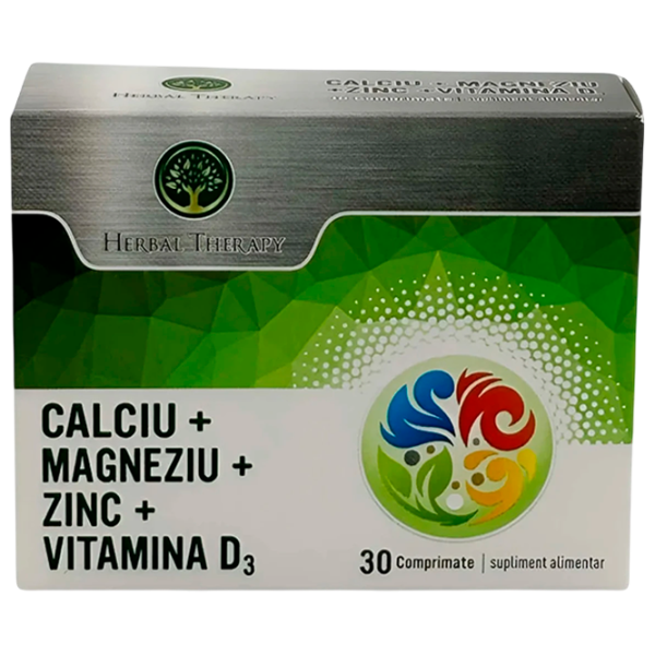 Vitamine și minerale Herbal Therapy Calciu + Magneziu + Zinc + Vitamina D3 30 photo 1 Vitamine și minerale Herbal Therapy Calciu + Magneziu + Zinc + Vitamina D3 30 photo 1