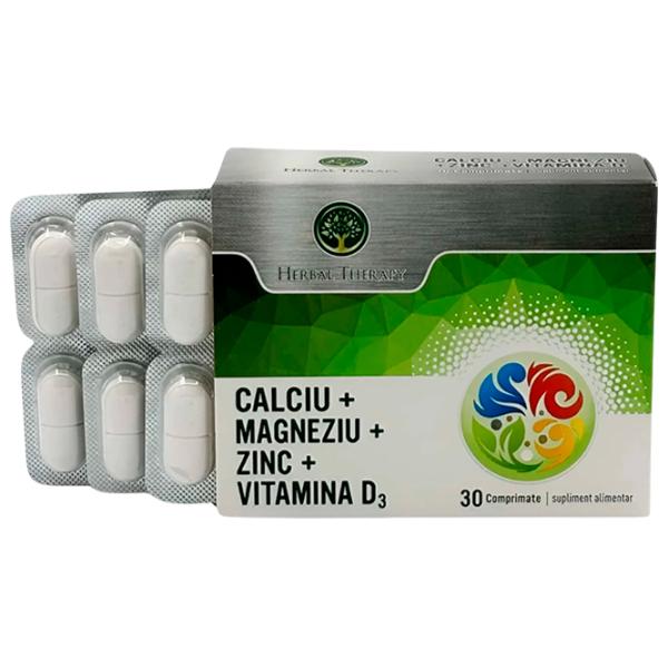 Vitamine și minerale Herbal Therapy Calciu + Magneziu + Zinc + Vitamina D3 30 photo 3 Vitamine și minerale Herbal Therapy Calciu + Magneziu + Zinc + Vitamina D3 30 photo 3