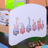 Pat pentru copii Happy Babies Happy Pastel Animals L07 90 x 190 cm / Placa / Light Pear photo 4