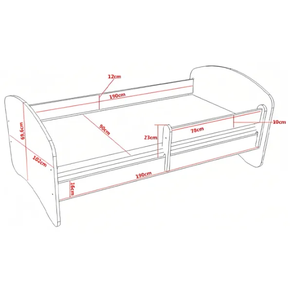 Pat pentru copii Happy Babies Happy Pastel Animals L07 90 x 190 cm / Placa / Light Pear photo 5 Pat pentru copii Happy Babies Happy Pastel Animals L07 90 x 190 cm / Placa / Light Pear photo 5