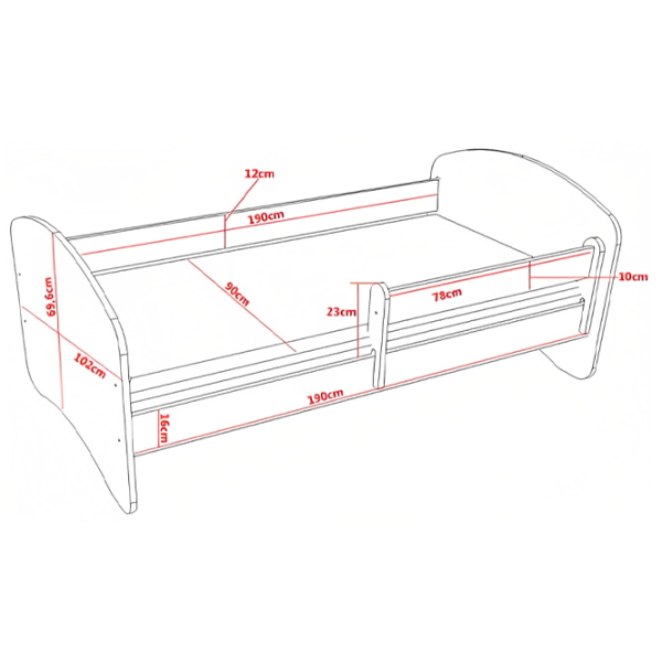 Pat pentru copii Happy Babies Happy Pastel Animals L07 90 x 190 cm / Placa / Light Pear photo 5 Pat pentru copii Happy Babies Happy Pastel Animals L07 90 x 190 cm / Placa / Light Pear photo 5