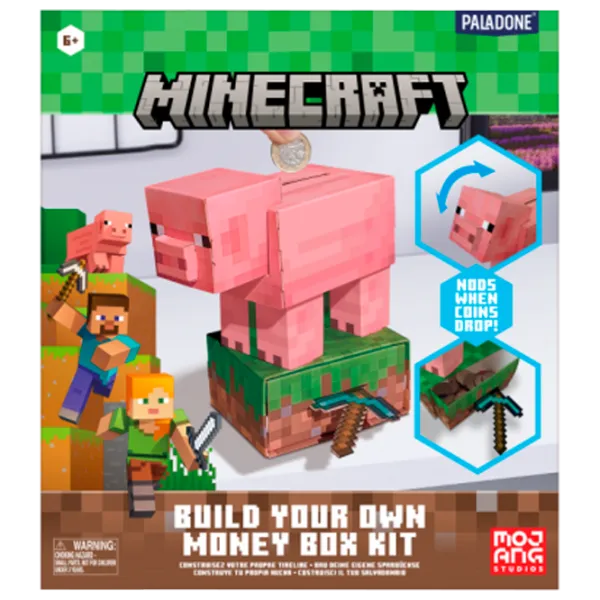 Копилка Paladone Pig Build Your Own Money Box Kit PP14535MCF Minecraft / Разноцветный Розовый photo 1