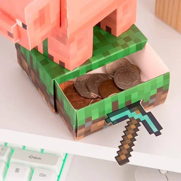 Копилка Paladone Pig Build Your Own Money Box Kit PP14535MCF Minecraft / Разноцветный Розовый photo 3