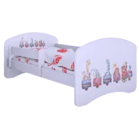 Детская кровать Happy Babies Happy Pastel Animals L07 90 x 190 см / Щит / Белый