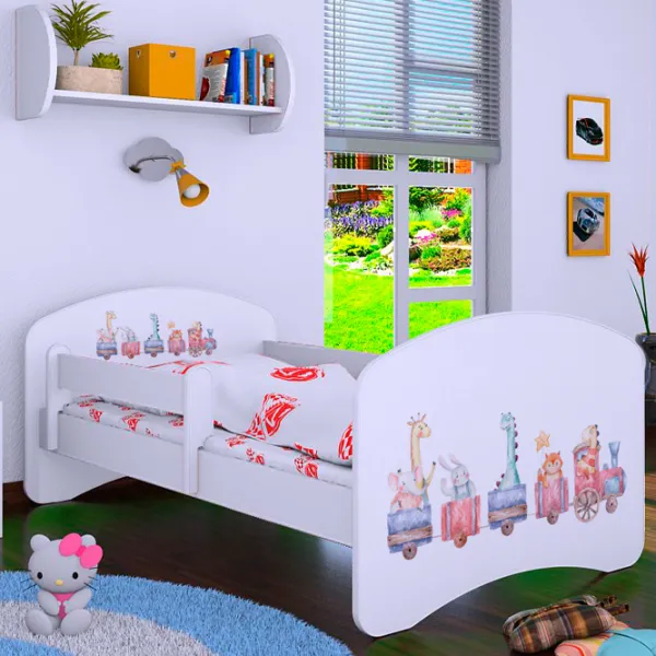 Pat pentru copii Happy Babies Happy Pastel Animals L07 90 x 190 cm / Placa / White photo 2 Pat pentru copii Happy Babies Happy Pastel Animals L07 90 x 190 cm / Placa / White photo 2