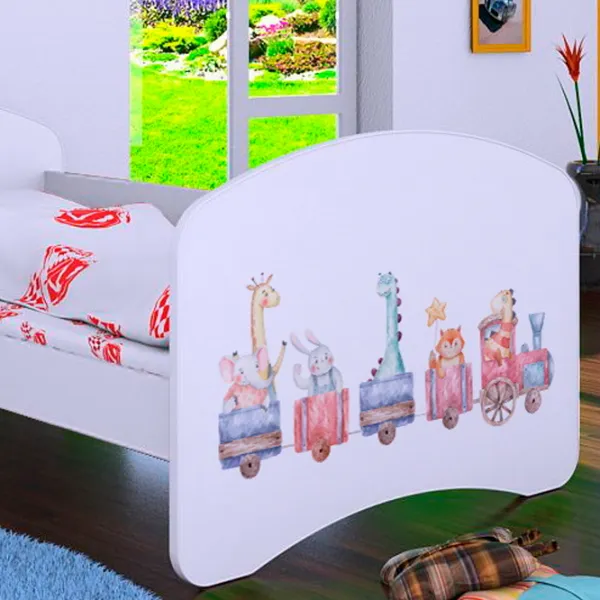 Pat pentru copii Happy Babies Happy Pastel Animals L07 90 x 190 cm / Placa / White photo 4 Pat pentru copii Happy Babies Happy Pastel Animals L07 90 x 190 cm / Placa / White photo 4