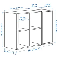 Стеллаж Ikea Eket 72 x 105 x 35см cm / ЛДСП / White photo 2