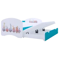 Pat pentru copii Happy Babies Happy Pastel Animals 80 x 160 cm / PVC / Blue