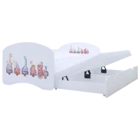 Pat pentru copii Happy Babies Happy Pastel Animals 80 x 160 cm / PVC / White