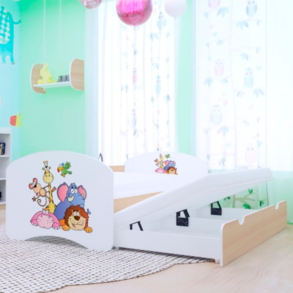Pat pentru copii Happy Babies Happy Safari 90 x 180 cm / PVC / Light Pear photo 1 Pat pentru copii Happy Babies Happy Safari 90 x 180 cm / PVC / Light Pear photo 1