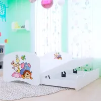 Pat pentru copii Happy Babies Happy Safari 90 x 180 cm / PVC / White