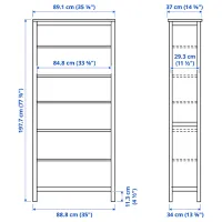 Стеллаж Ikea Hemnes 197 x 90 x 37см cm / Массив / Темно Коричневый photo 2