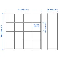 Стеллаж Ikea Kallax 147 x 147 x 39см cm / ЛДСП / White photo 2