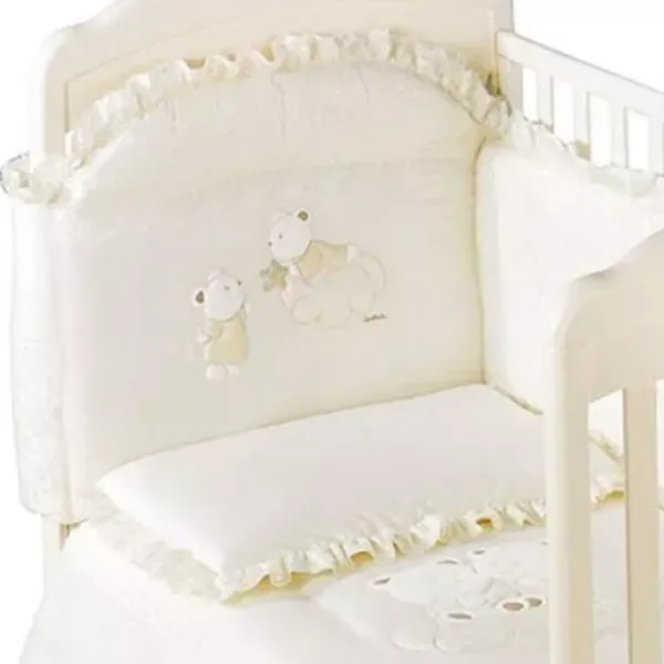 Barieră pentru pătuț Italbaby Angioletti Cream / Bumbac photo 1 Barieră pentru pătuț Italbaby Angioletti Cream / Bumbac photo 1
