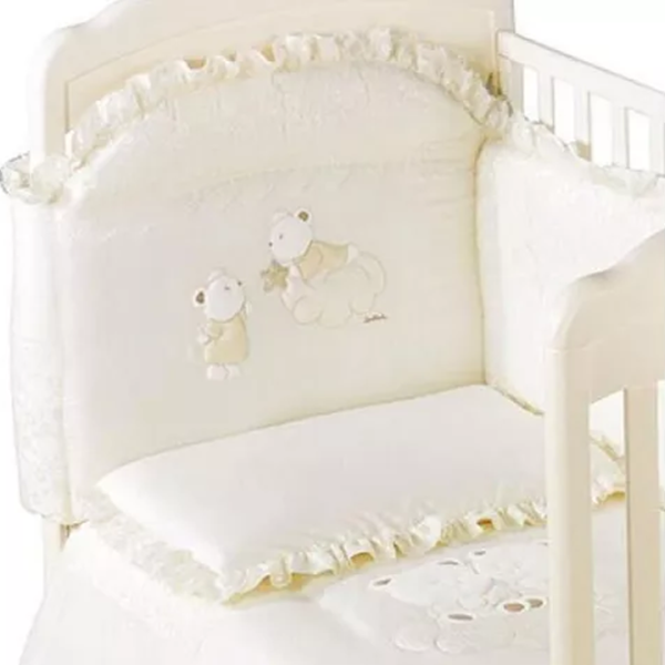 Barieră pentru pătuț Italbaby Angioletti Cream / Bumbac photo 1 Barieră pentru pătuț Italbaby Angioletti Cream / Bumbac photo 1