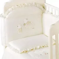 Barieră pentru pătuț Italbaby Angioletti Cream / Bumbac