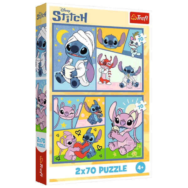 Puzzle Trefl There's no boredom with Stitch 4+/ Количество деталей: 140 photo 1