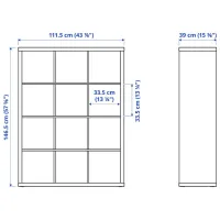 Стеллаж Ikea Kallax 147 x 112 x 39см cm / ЛДСП / Выбеленный дуб photo 2