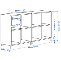 Стеллаж Ikea Eket 80 x 140 x 35см cm / ЛДСП / Темно-серый photo 5