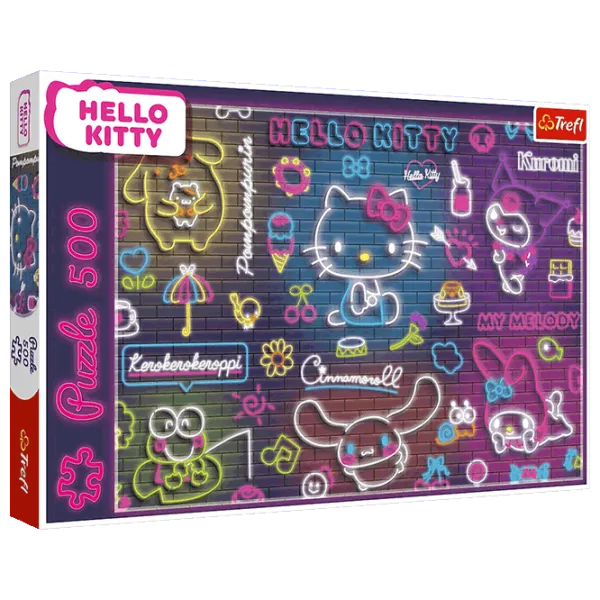Puzzle Trefl Neon Hello Kitty 10+/ Numărul de piese: 500 photo 1