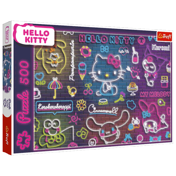 Puzzle Trefl Neon Hello Kitty 10+/ Numărul de piese: 500 photo 1