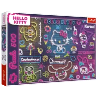 Puzzle Trefl Neon Hello Kitty 10+/ Numărul de piese: 500