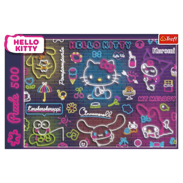Puzzle Trefl Neon Hello Kitty 10+/ Numărul de piese: 500 photo 3