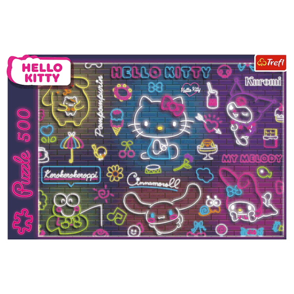 Puzzle Trefl Neon Hello Kitty 10+/ Numărul de piese: 500 photo 3