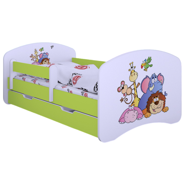 Pat pentru copii Happy Babies Happy Safari L08 90 x 190 cm / PVC / Green photo 1 Pat pentru copii Happy Babies Happy Safari L08 90 x 190 cm / PVC / Green photo 1