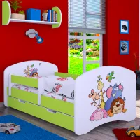 Pat pentru copii Happy Babies Happy Safari L08 90 x 190 cm / PVC / Green photo 2