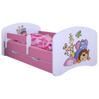 Детская кровать Happy Babies Happy Safari L08 90 x 190 см / ПВХ / Розовый
