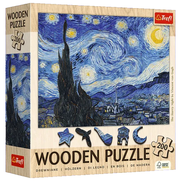 Puzzle Trefl The Starry Night 9+/ Numărul de piese: 200 photo 1