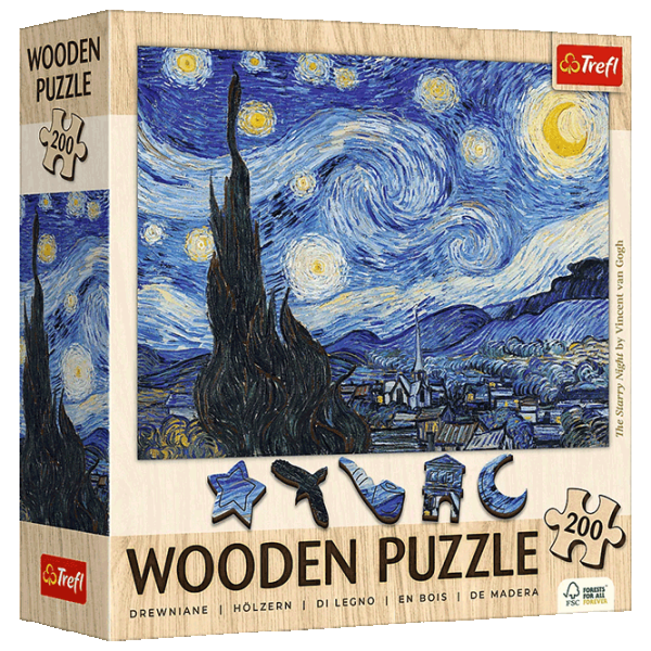 Puzzle Trefl The Starry Night 9+/ Numărul de piese: 200 photo 1