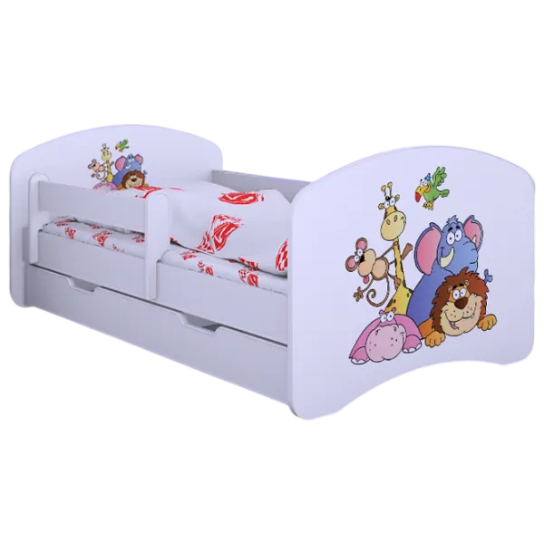 Pat pentru copii Happy Babies Happy Safari L08 90 x 190 cm / PVC / White photo 1