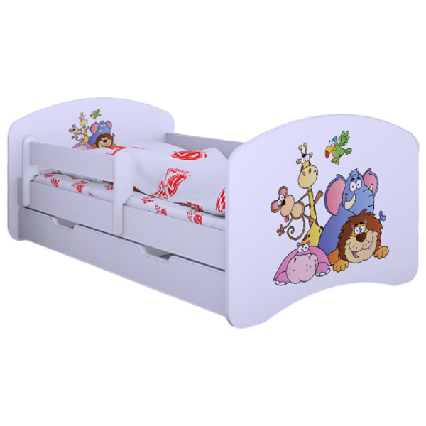 Pat pentru copii Happy Babies Happy Safari L08 90 x 190 cm / PVC / White photo 1