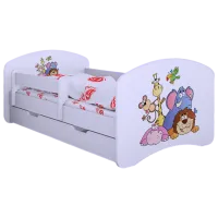 Pat pentru copii Happy Babies Happy Safari L08 90 x 190 cm / PVC / White